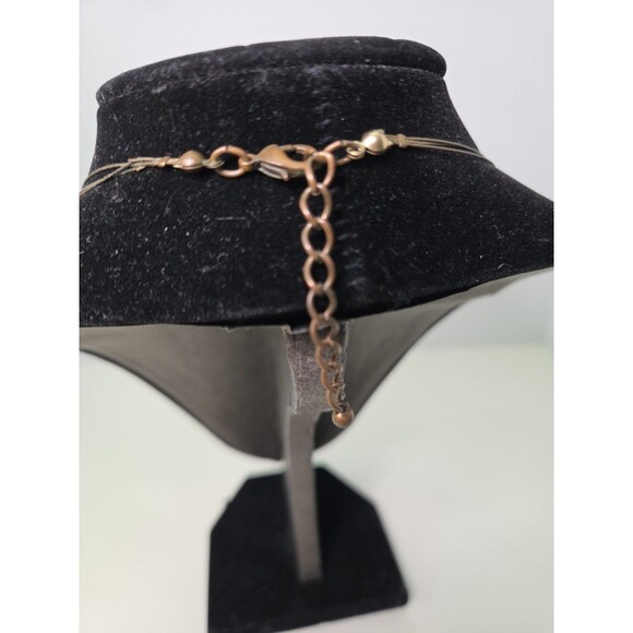 Necklace Coral Gold & Salmon Color 20" 3 Tier Including Earrings & 3 Braceletsj - Picture 4 of 7